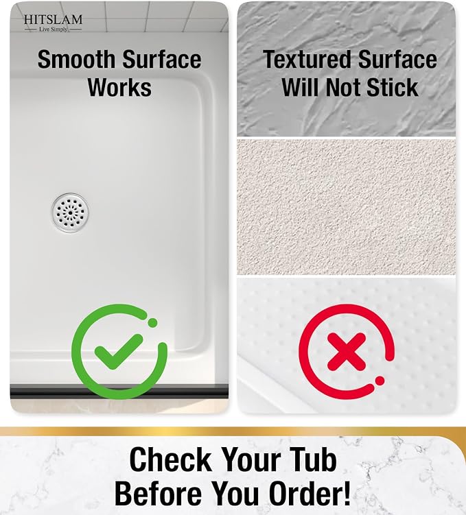 HITSLAM Shower Mat Anti Slip, 21x21 Inch No Odor Soft TPE Bathroom Shower Stall Floor Mat, Square Bath Mat for Tub Non Slip with Suction Cups and Drain Holes, Machine Washable, Soft on Feet, Blue