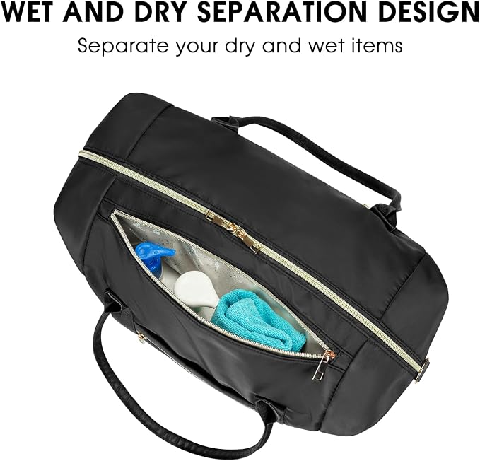 WANDF For Spirit Airlines Personal Item Bag 18x14x8 Underseat with Wet Pocket & Shoe Compartment & Tsa Approved Toiletry Bag