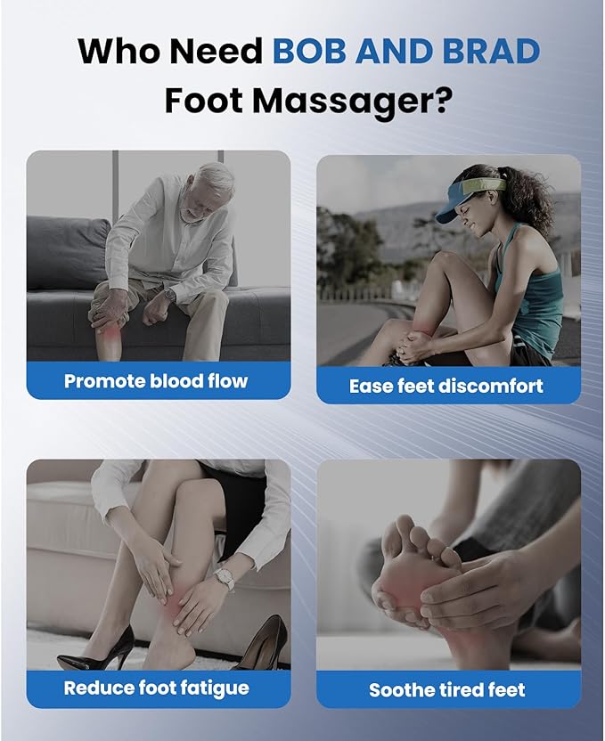 BOB AND BRAD Foot Massager Machine with Heat and Remote, Fits up to Men Size 14, Electric Shiatsu Deep Kneading Foot Massager, Relieve for Plantar Fasciitis and Neuropathy Pain, FSA Eligible