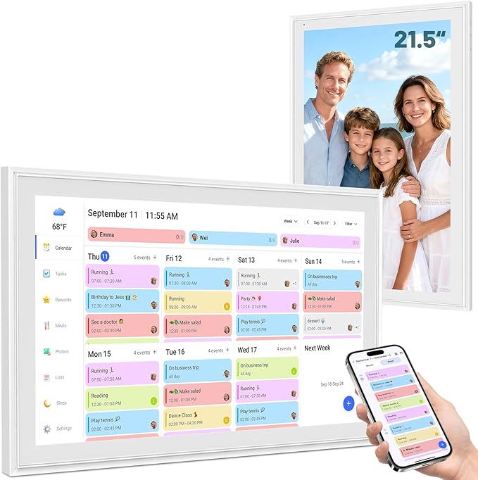 21.5" Smart Wall Calendar 2026 Planner & Chore Chart, Touchscreen