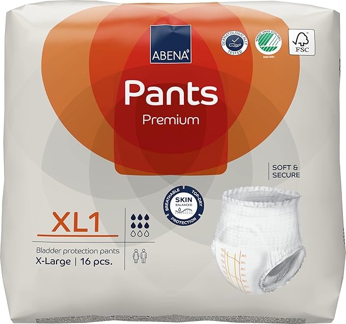 Abena Pants, Premium Protective Underwear, Level 1, (Extra Small To Extra Large), Extra Large, 16 Count