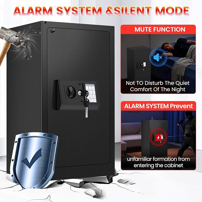 35 Mins Fireproof Safe - 7.5 Cu Ft Home Safe Box, Fire Proof Safes, Security Safe Box with Digital Keypads for Home Office, Cash, Files,Keypad