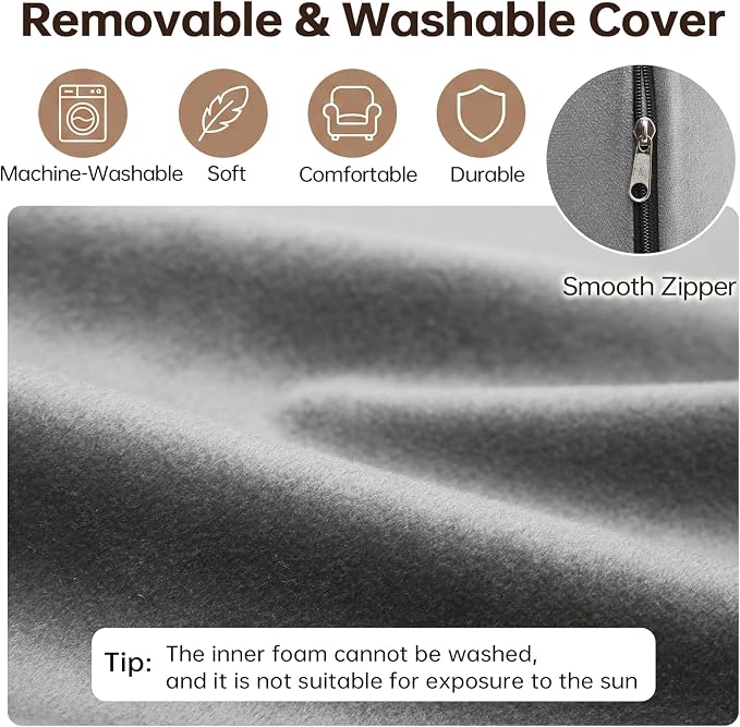 Vekkia Lumbar Support Pillow for Recliner, Ergonomic Back Support for Couch – Improve Posture, Relieve Back Pain for Long Sitting & Elderly, for Armchair & Sofa, Removable Cover, Gray