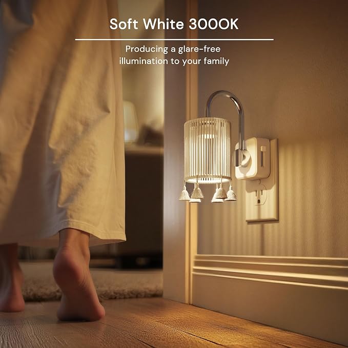 L LOHAS LED Night Lights Plug into Wall, Boho Fabric Cylinder Night Light | 2 Pack Decor Nightlight with Tassel,Dusk to Dawn Sensor,0-100LM Dimmable Vintage Night Lights for Bedroom,Living Room,Hallway