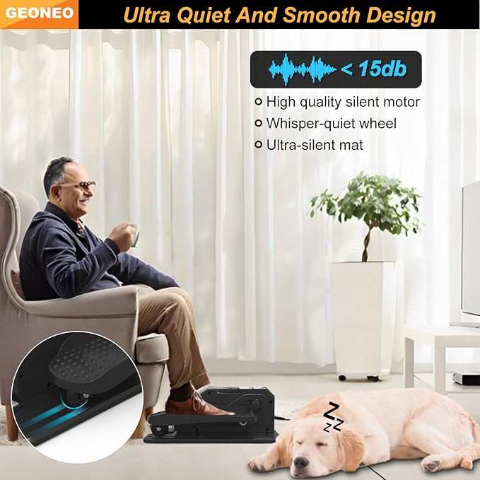 Under Desk Elliptical Machine, Electric Elliptical Leg Exerciser for Senior, Quiet and Compact Electric Seated Pedal Exerciser for Home with Monitor, Remote Control and 12 Adjustable Speeds