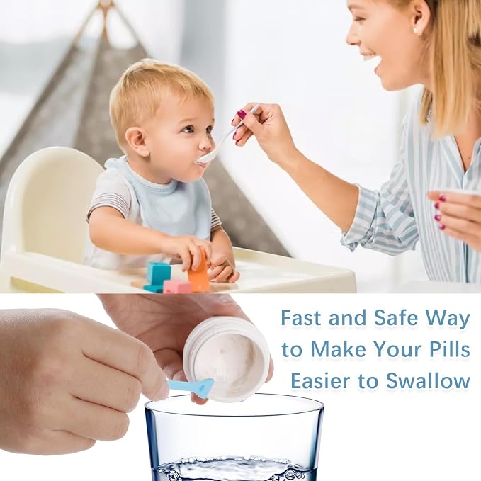 4 in 1 Pill Crusher | Pill Grinder | Pill Organizer, Pill Cutter 1/2 & 1/4 Splitter for Small and Tiny Pills Travel Pill Tablet Cutter Pill Crushing Grinding Machine, Easy Cleaning with 3’’ Brush