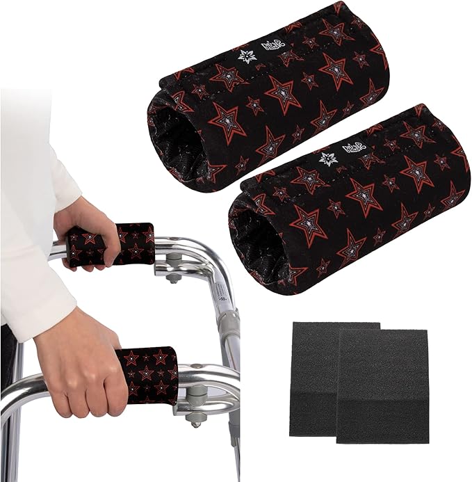 Universal Walker Hand Grip Padded Covers Non-Slip Cushion Foam for Folding Wheelchair Rollator Crutch Handle Pads 2-Pack
