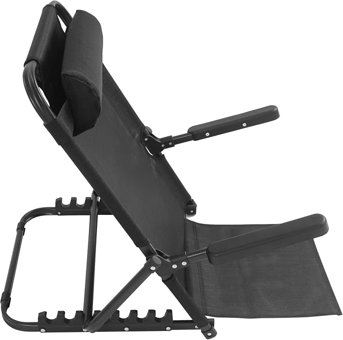 Lifting Bed Backrest, Oxford Cloth Backrest Chair 8 Gears Adjustable Armrest Sit up Back Rest for Read Watch TV Eat Black