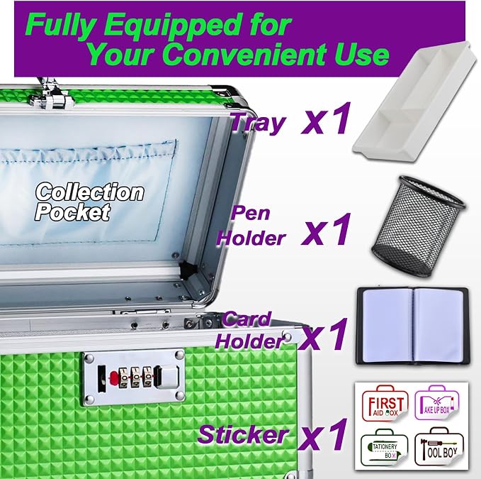 Medicine Lock Box with Code, Secure Multipurpose Locking Box | Portable Combination Storage Lockbox, Childproof Medication Organizer Case, Portable First AidBox with Removable Utility Tray