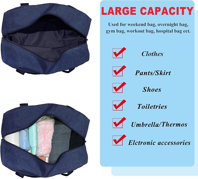 For Spirit Airlines Personal Item Bag 18x14x8 Foldable Carry on Bags for Airplanes Travel Duffel Bags for Women and Men