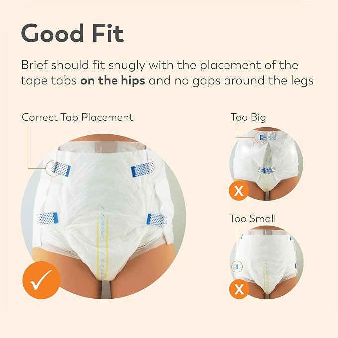 Tranquility SmartCore Adult Disposable Briefs, Incontinence Control with Breathable Kufguard Technology, Fastening Tabs & Wetness Indicator, Latex-Free, Adult X-Large, 34oz Capacity, 72ct Case