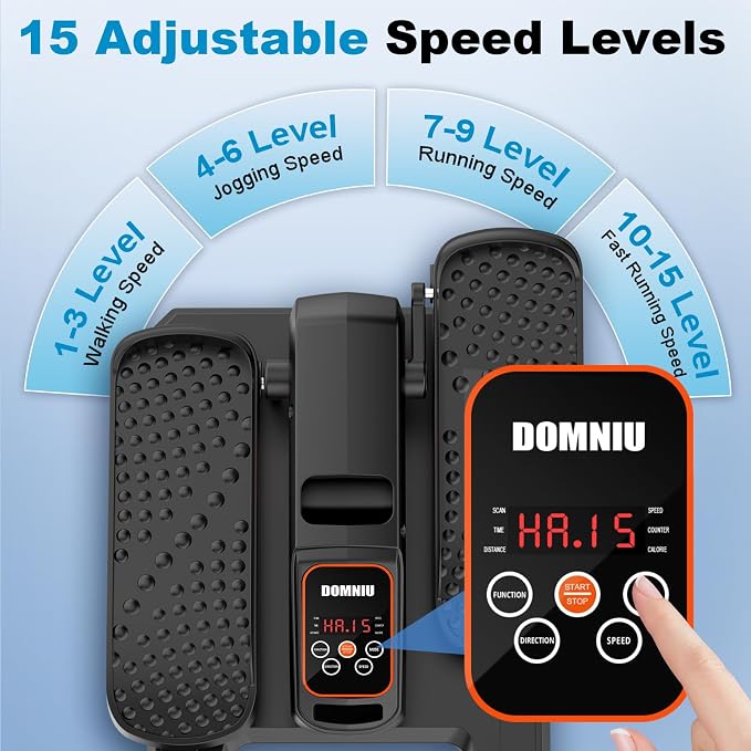 Under Desk Elliptical Machine, Electric Elliptical as Seen on TV for Seniors Adults with 15 Adjustable Speed, Quiet & Portable Electric Seated Pedal Exerciser for Home Office