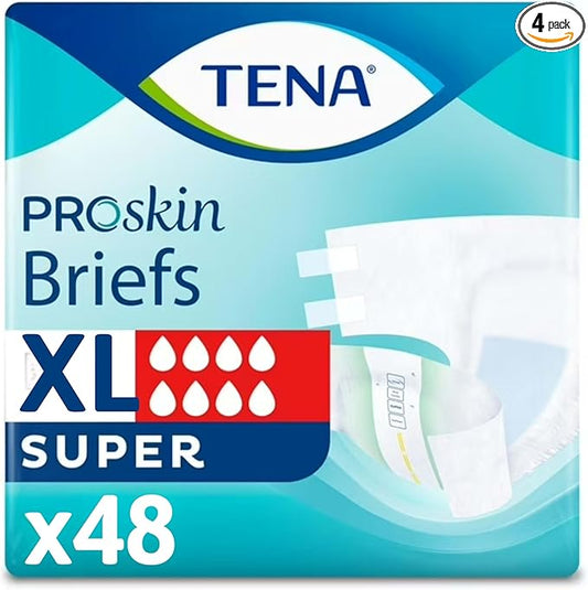 Tena ProSkin Unisex Adult Diapers with Tabs, Maximum Absorbency, X-Large, 48 ct