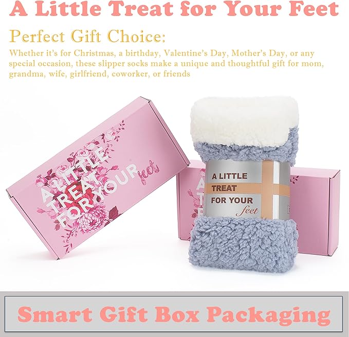 cosyone1997 Women's Fuzzy Slipper Socks with Non-slip Grippers, Cozy & Unique Gifts