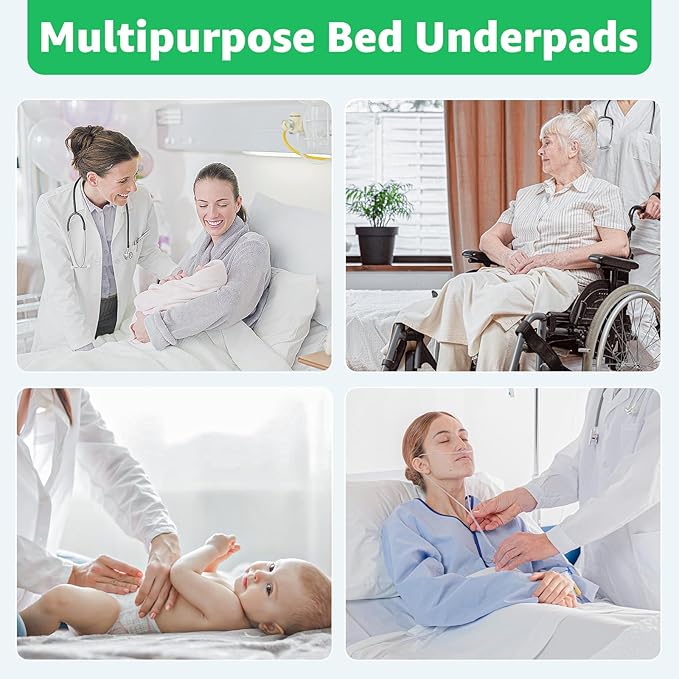 Incontinence Bed Pads Whasbable: 2Packs Waterproof Bed Pads for Elderly with 6 Handles, Reusable Bed Underpads, Positioning Bed Pads for Incontinence Adult, Bedwet,Kids,Bedridden,Hospitals, 34x36 Inch