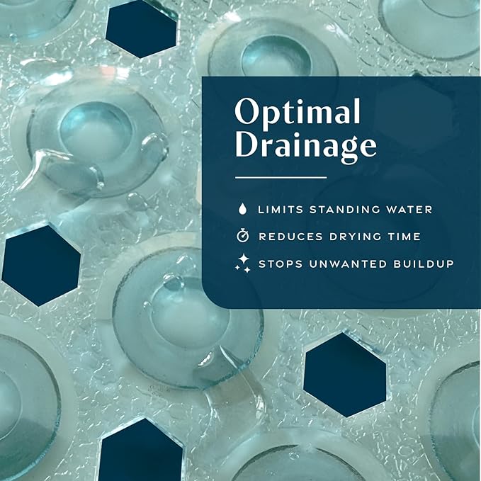 SlipX Solutions Power Grip 39x16 Bathtub & Shower Mat | Premium Non-Slip Bath Safety | Clear Light Green