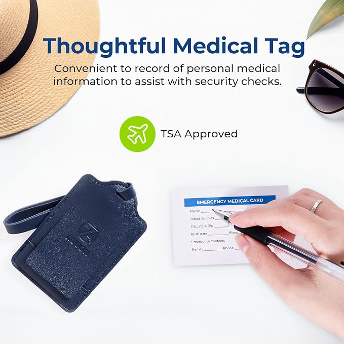 AUVON Insulin Cooler Travel Case, 220g TSA Approved Ice Pack, Handle Design | Cold Vacuum Insulin Bottle with Medical ID Tag, Med Anti-freezing Pouch, Diabetic Medical Cooler, Compact for Daily and Trips