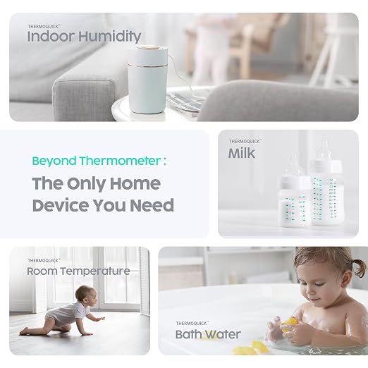 3-in-1 No Touch Forehead Thermometer - Body & Room Temperature + Indoor Humidity Check | Baby Thermometer for Infants, Kids, Adults, Medical Grade, All-in-one Family Care Device