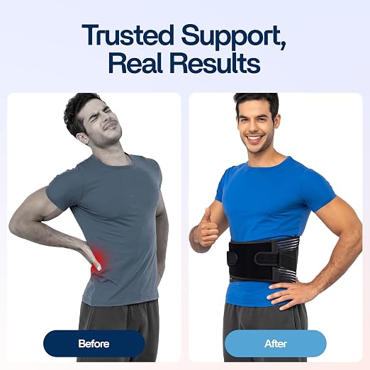 Back Brace for Lower Back Pain Relief | Sciatica Lumbar Support Belt for Men & Women, Adjustable Back Support Brace for Work & Daily Use, All-Day Comfort & Heavy-Duty Compression (X-Large (43-48.9"))