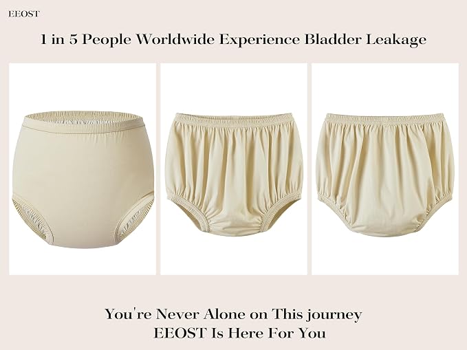 Big Kids Diaper Cover for Incontinence Noiseless Waterproof Bed Wetting Underwear Plastic Pants Over Diapers(Beige, XXS)