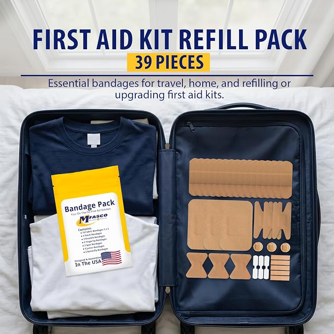 MFASCO First Aid Kit Refill Supplies Bandage Refill Pack
