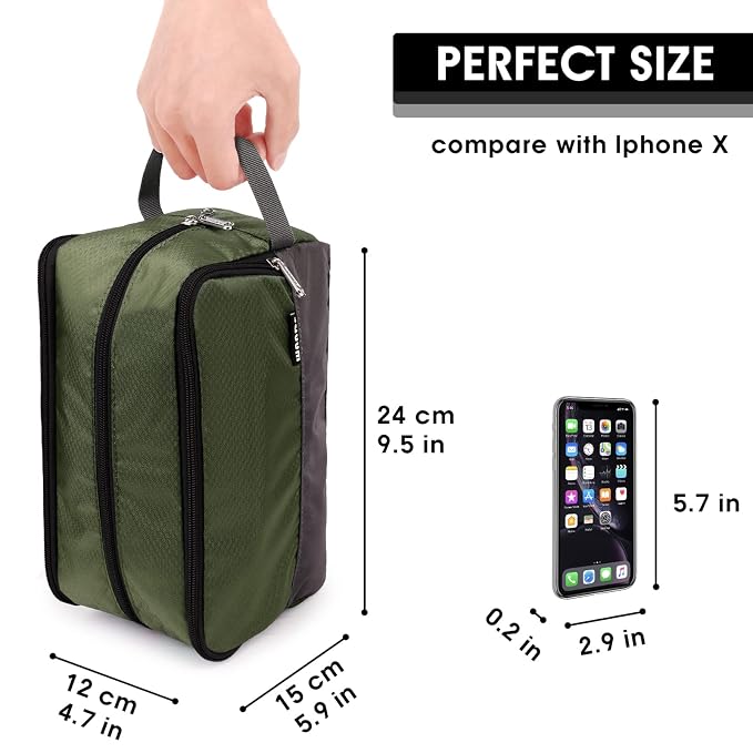 WANDF Travel Toiletry Bag for Men, Small Dopp Kit for Toiletries | Water-Resistant Fabric, Travel Bag for Toiletries, Compact Storage, Shaving Accessories, Weekend Trips