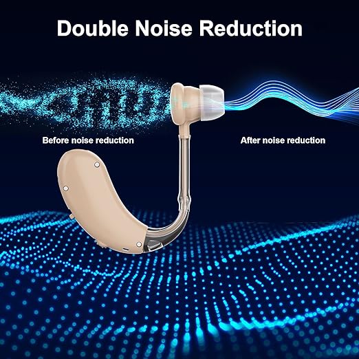 Hearing Aids for Seniors Rechargeable with Noise Canceling, Hearing Amplifier for Adults, Sound Amplifier for Hearing Loss - in Ear - with Volume Control