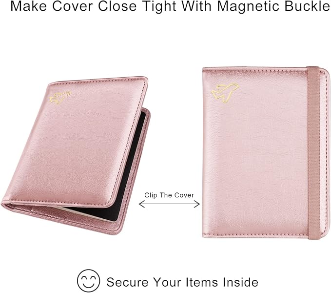 WALNEW Passport Holder for Travel, RFID Passport Wallet, Travel Essentials | PU Leather Passport Cover Case with Pen Holder, Travel Must Haves Accessories, Passport Book Holder for Women