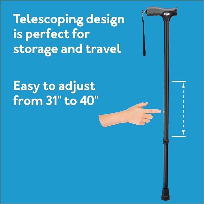 Carex Soft Grip Walking Cane - Height Adjustable Cane With Wrist Strap - Latex Free Soft Cushion Handle, Pink