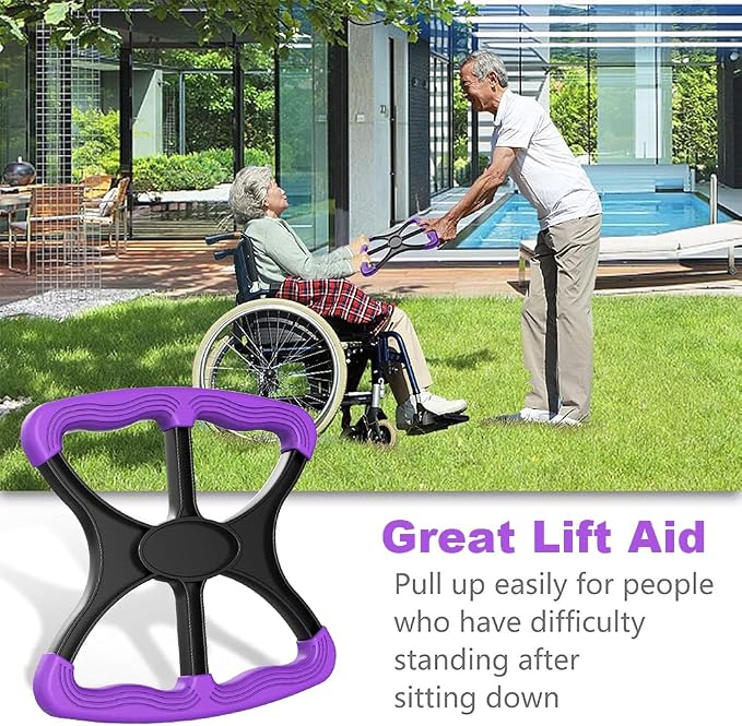 Lift Assists Standing Aid-Handicap Bar with No-Slip Grip Handles, Portable Contact Grip Lift Assist Foot Standing Mobility Aid, Help Elderly Seniors Handicapped Transfer Assistant(Purple)