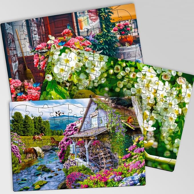 QUOKKA 63 Piece Dementia Activities for Adults - 3 Set Dementia Puzzles for Elderly - Large Piece Gifts Products for Seniors - Alzheimers Jigsaw Puzzle Games for Adults with Birds and Cats