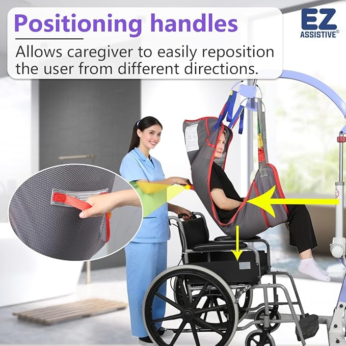 Universal Full Body Patient Lift Sling for Patient Lift or Transfer, Lift Sling with Mesh Fabric Suitable for Bedridden,Elderly or Disabled to Bathing (Medium (Pack of 1))