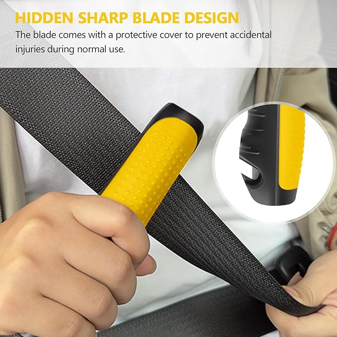 Car Door Handle for Elderly - 2025 New 3-in-1 Car Handle Assist, 2 Pack Auto Cane Portable Vehicle Support Handle Door Assist Bar, Max Load 500 Lbs, Anti-Slip Design (Yellow-Car Handle +Strap)