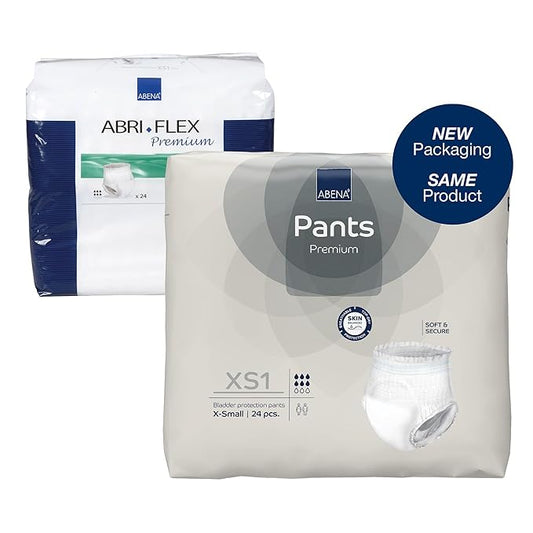 Abena Abri-Flex Premium Protective Underwear, Level 1, (Extra Small to XX-Large Sizes) Extra Small, 96 Count