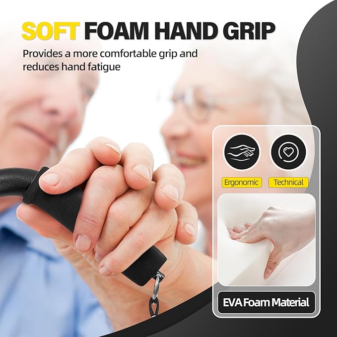 BeneCane Walking Cane Adjustable Cane with Offset Soft Cushioned Handle for Men & Women Lightweight Comfortable Extra Stability Base Mobility Aid for Men Women and Seniors