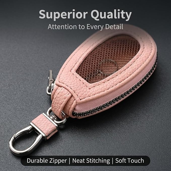 1PC Car Key Fob Case, Leather Car Key Holder for Purse, Automotive Smart Key fob Holder with Hook, for Remote Key Fob