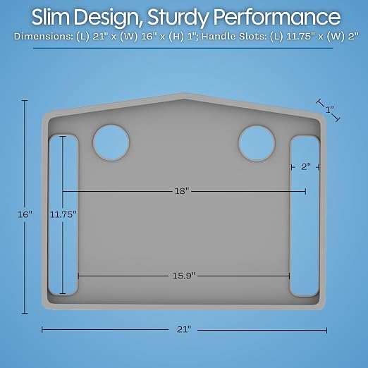 Bluestone Walker Tray- Upright with Holders-Universal Table Fits Most Standard Folding Walkers-Home Mobility Medical Equipment Accessories, 1 Count (Pack of 1) | Mobility Table Tray Fits Most Standard Folding Walkers, Home Mobility Medical Equipment Ac...