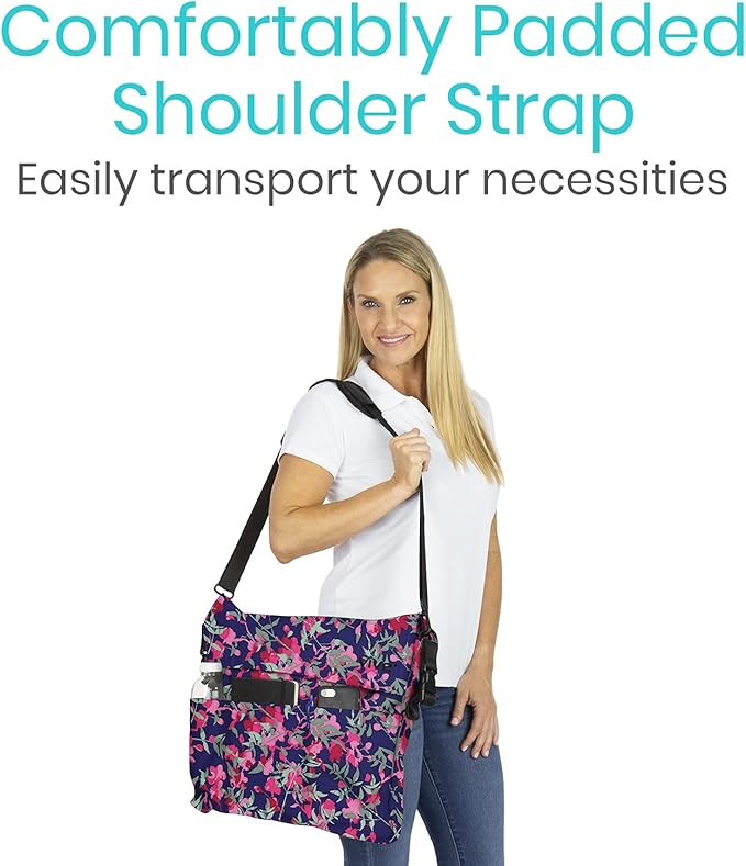 Vive XL Wheelchair Accessories Bag - Waterproof, Scratch-Resistant, Double-Stitched, Machine Washable for Adults, Seniors, 15 Colors - Storage Walker Backpack to Hang on Back