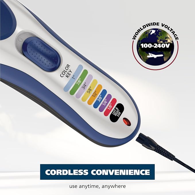 Wahl Color Pro Cordless Rechargeable Hair Clipper & Trimmer, Color Guards | Cordless At-Home Haircuts For Men, Women & Children With Easy Match Color Coded Guide Combs – Model 9649P