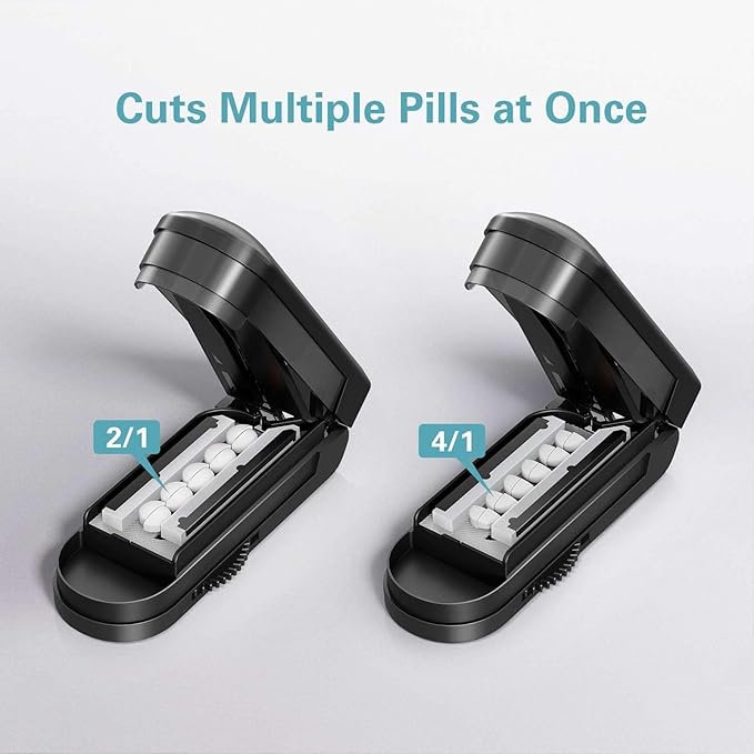 DEPAD Pill Cutter Splitter for Cutting Multiple Pills, Adjustable Pill Cutter Splitter for Small and Tiny Pills with Accurate Alignment, for Small or Large Tablets with Sharp Safe Blade
