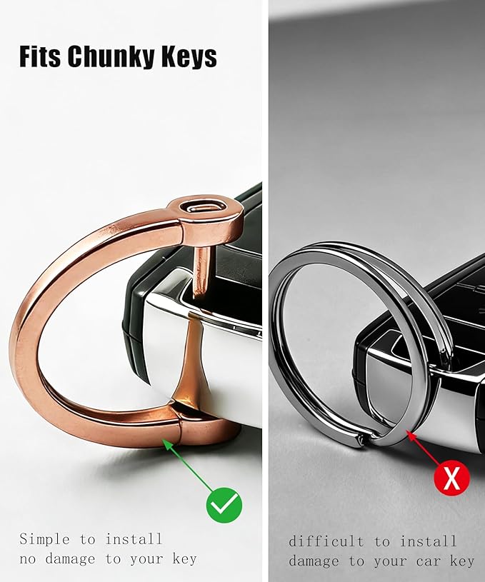 Metal Key Chain Carabiner Clip with Key Ring and D Ring | Heavy duty build, full accessory packs, quick release, multi purpose hook, belt loop holder, separate home and car fob sets