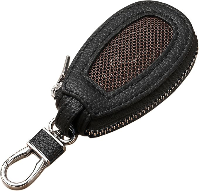1PC Car Key Fob Case, Leather Car Key Holder for Purse, Automotive Smart Key fob Holder with Hook, for Remote Key Fob