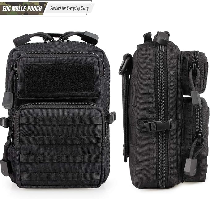 LIVANS Tactical Molle Utility Pouch, EDC Tool Pouch Tactical Phone Pouches Mini Waist Pouches Medical EDC IFAK Pack Mini Design of 3-Day Backpack