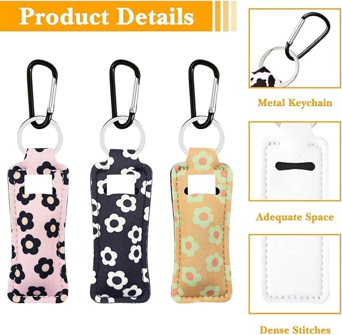 Chapstick Holder Key Chain Lipstick Holder Lip Balm Holder Keychain | Stocking Stuffers Gift, Compatible with Chapstick, Lip Balm and Lipstick, Bag Charm Accessories, Gifts for Women Friend