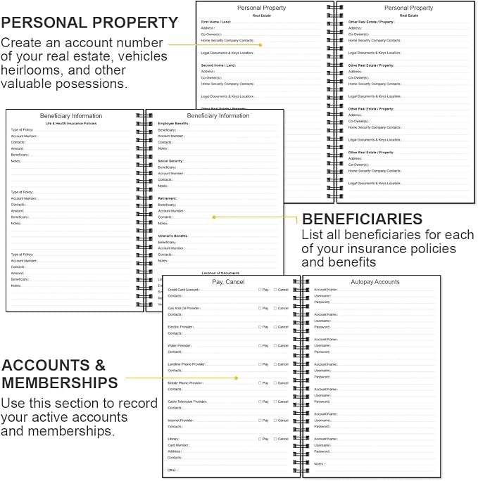 End of Life Planner – Final Arrangements Organizer for Beneficiary, Will Preparation, Last Wishes & Funeral Planning, 5.8" x 8.5", Black