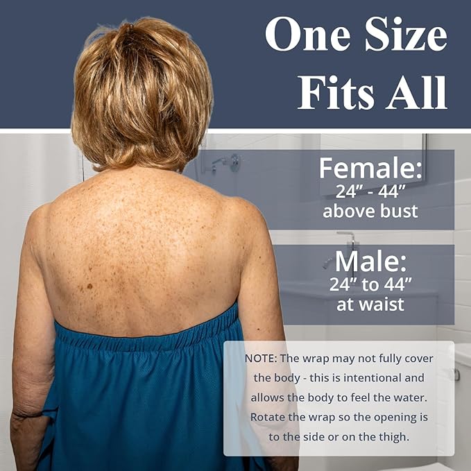 Dignity Bath & Spa Bathing Cover Up for Elderly, Senior & Disabled Men | Provides Privacy & Helps Caregivers with Bathing | Secure & Adjustable | Lightweight, Quick Drying & Non Slip (Men's L/XL)