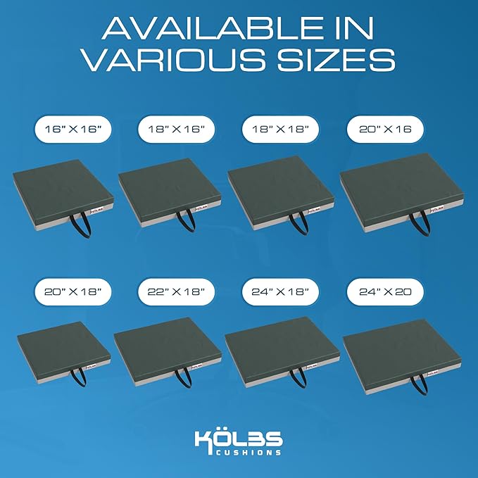 Kölbs Gel Extreme Wheelchair Cushions Seat Cushion, Coccyx, Sciatica & Tailbone Pain Relief Seating Pad Ideal for Office, Kitchen Wheelchairs and Auto, 20 x 16, 3 Inch Thick