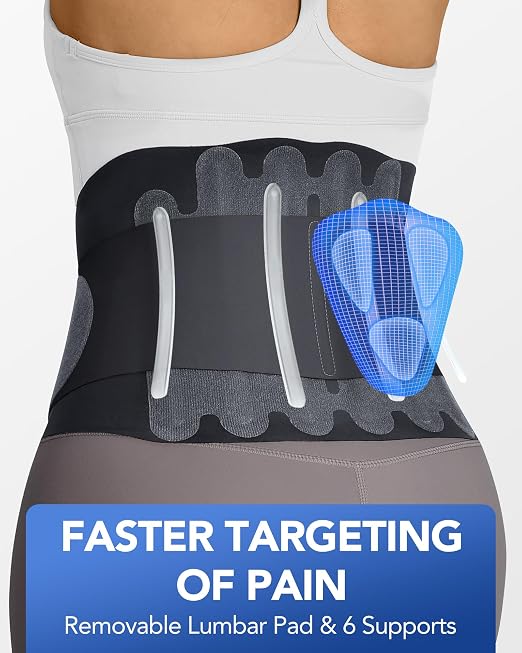 0.5mm Ultra Thin Back Brace for Women Men, 3D Lumbar Pad, Seamless Yoga Fabric, Lightweight Back Brace for Lower Back Pain Relief, Sciatica, Posture, Lifting, Wearg Under Clothes, Black, XL