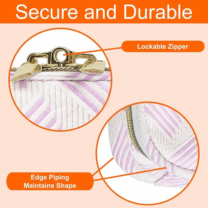 Medium Pill Bottle Organizer, Medicine Bag, Case, Carrier for Medications, Vitamins, and Medical Supplies - Travel Medicine Organizer Home Storage Med Bag - Jacquard Purple (Without Lock)