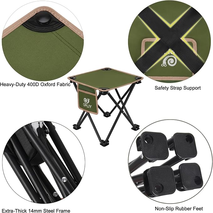 Camping Stool 2 Pack,Portable Folding Stool for Outdoor Gardening and Beach Hiking Fishing,Foot Stool with Carry Bag (Green)